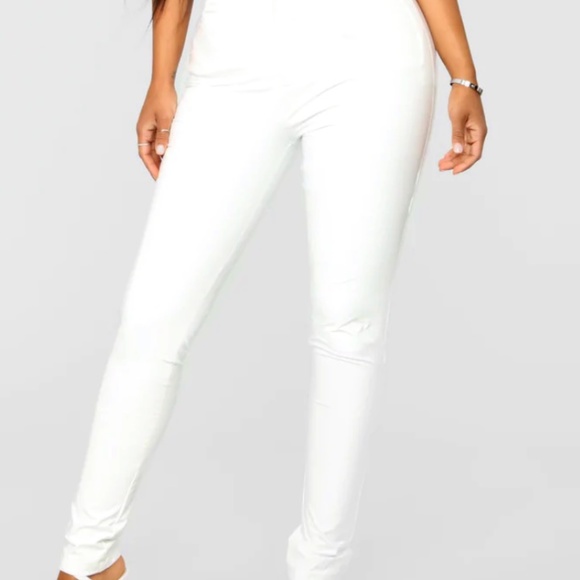 Fashion Nova Oh So Gorgeous PU Pants - White - Picture 1 of 5
